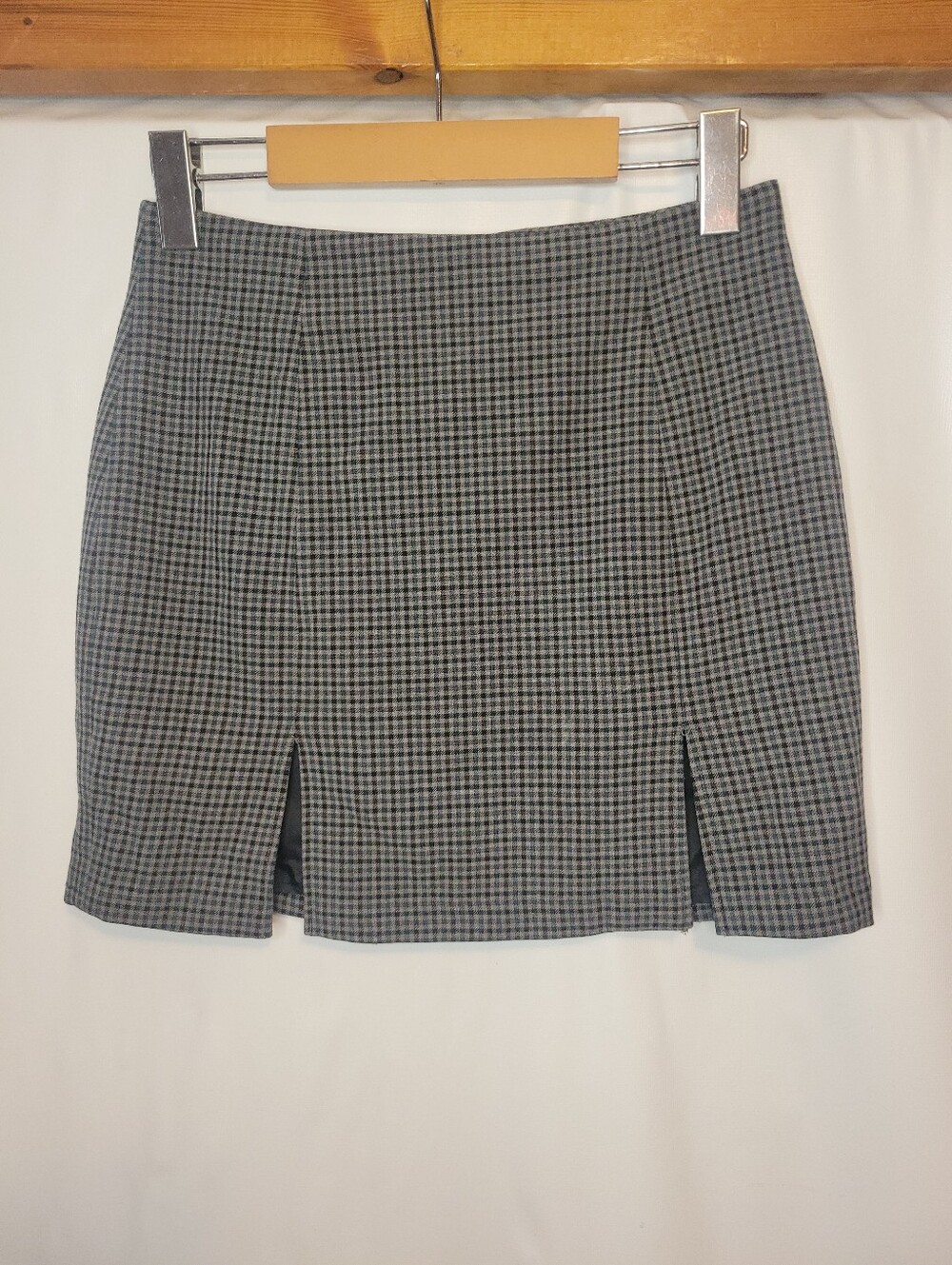 Aritzia Sunday Best Double Hem Split Plaid Mini Skirt